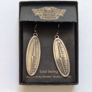 Harley-Davidson Sterling Silver Oval Earrings